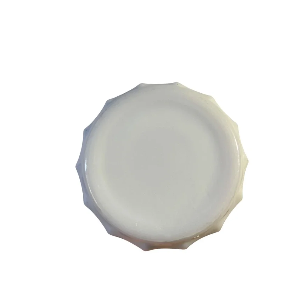 Vintage White Milk Glass Paneled Scalloped Rim Flower Vase 9 Inch Tapered Ribbed